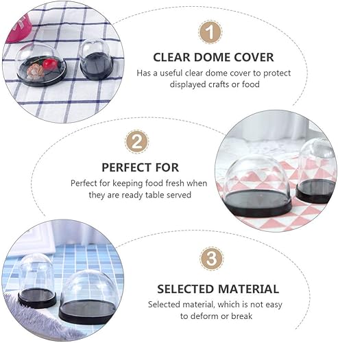 Miniatura 8 de Cabilock 2pcs Micro Paisaje Cubierta Caja Cúpula Titular de la Torta Figurilla Cubierta de