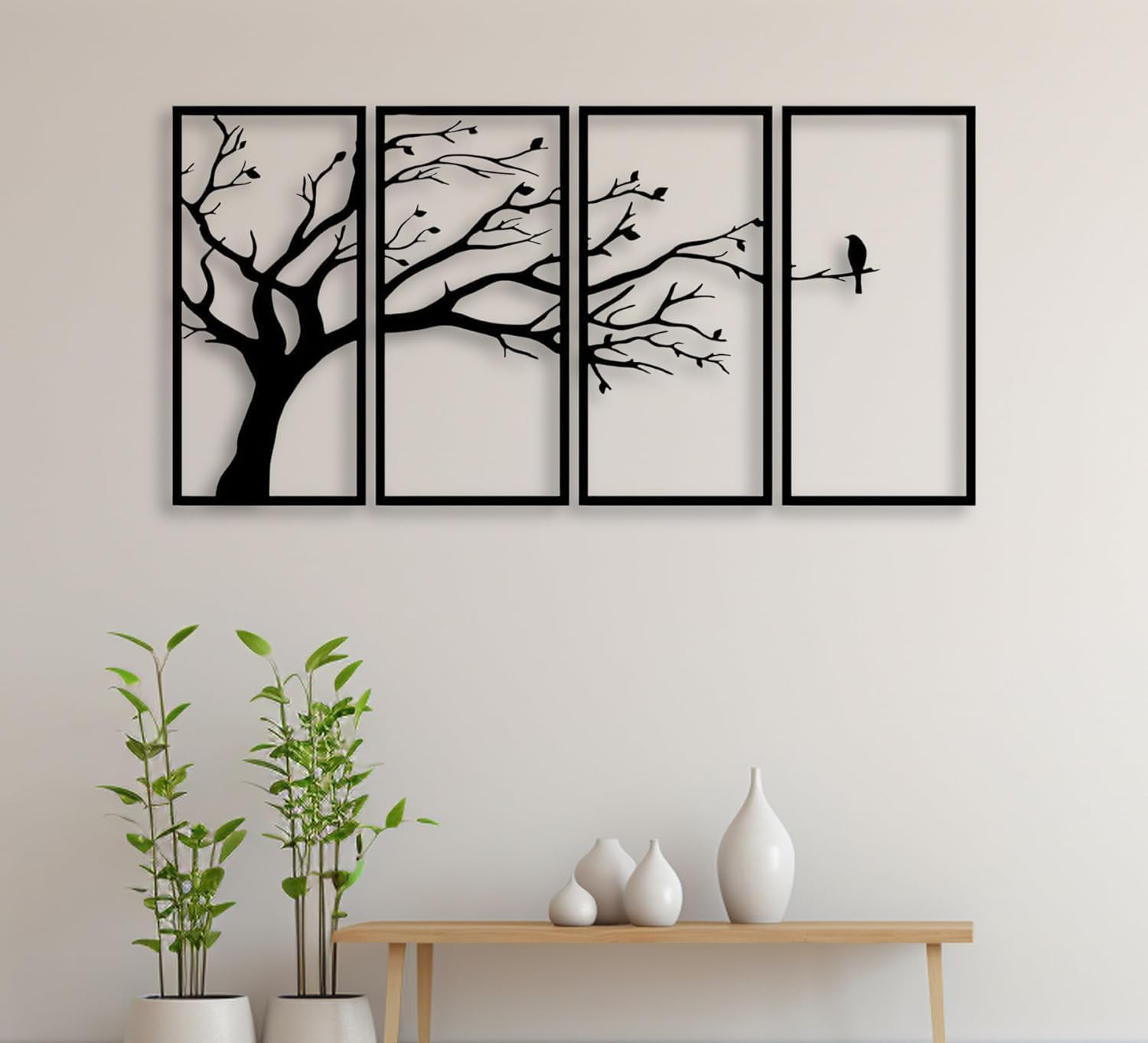 Lippan� Wooden 3D 4 Pieces Tree Wall Art Panel Frame For Home Decor (B0D35VH1C7) Amazon Price History, Amazon Price Tracker