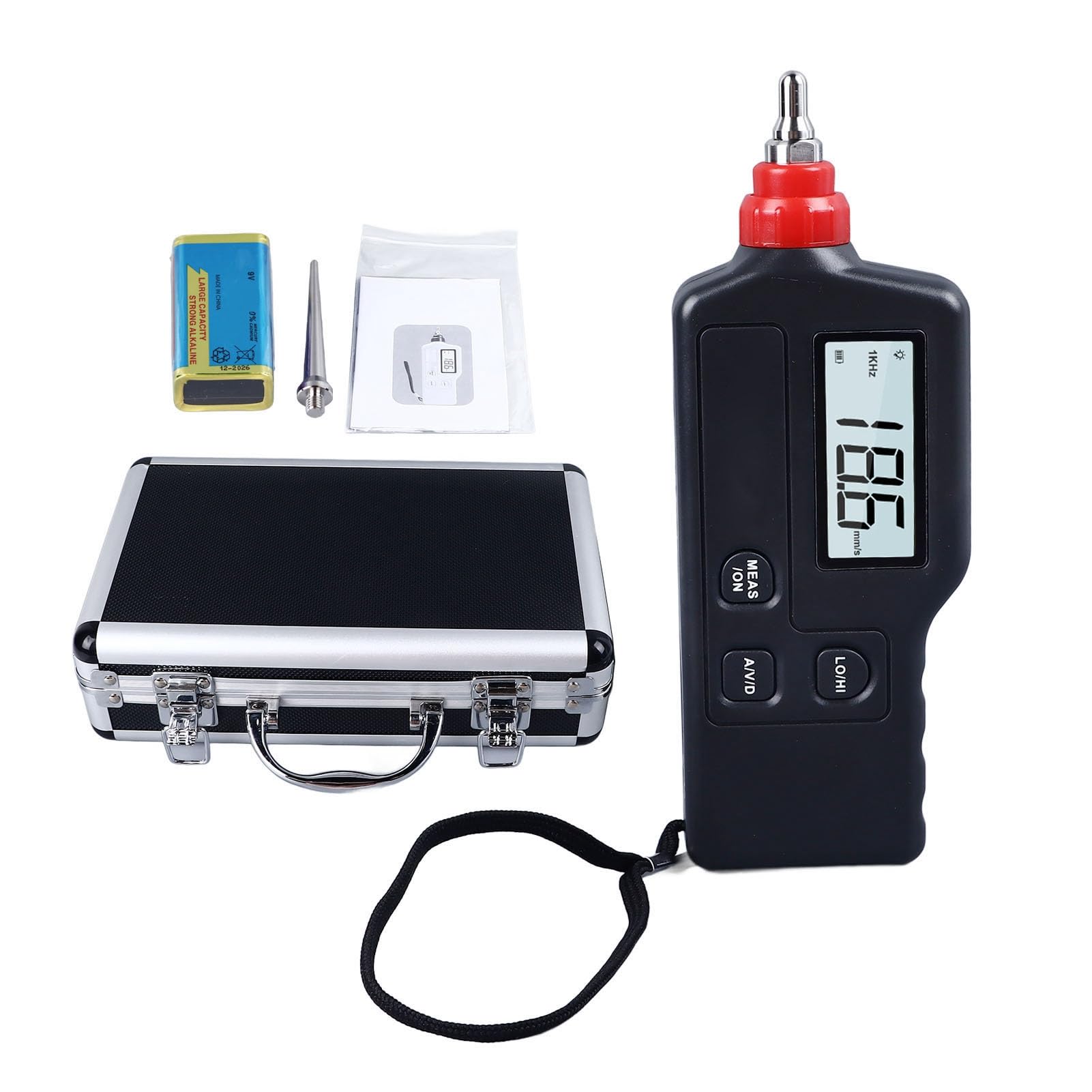 Misuratore di Vibrazioni Digitale, Vibrometro Multifunzionale Ad Alta Precisione, Materiale ABS, Compatto e Portatile, per la Produzione di Macchinari, Metallurgia Energetica