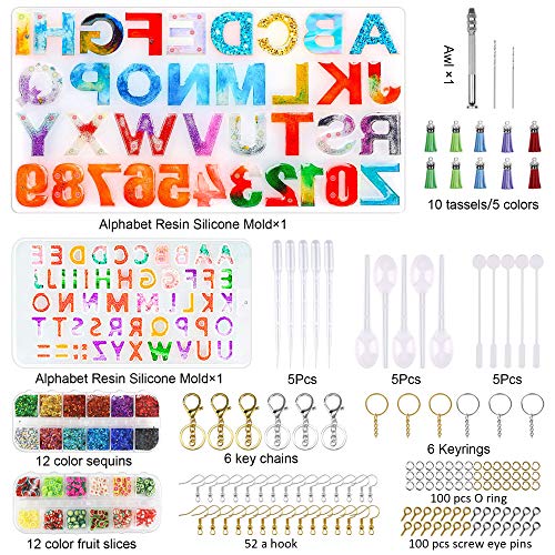 294 Stück Resin Gießharz Silikonform, Epoxidharz-Kit Harzform, DIY-Silikonform-Kit für Schmuckherstellung Anhänger… – Bild 4