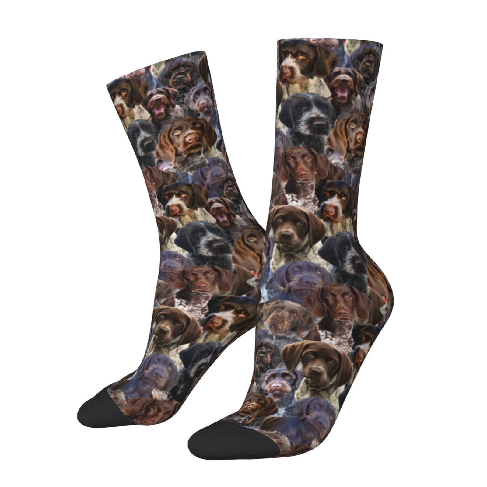 SMAZDFXX German Wirehaired Pointer Socks for Women Men, Unisex Dog Print Crew Socks, for Dog Lover/Pet Mom/Owner