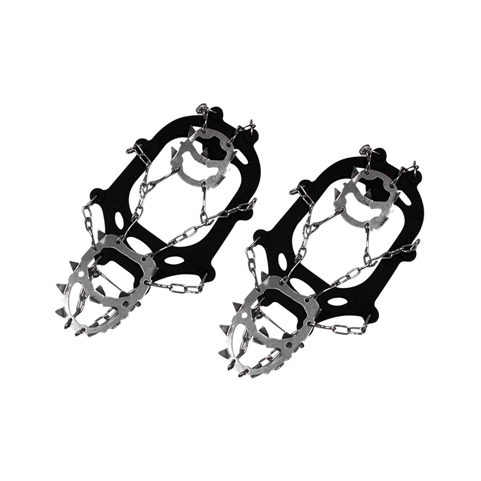 1 Paio di ramponi Professionali for Scarpe da Esterno, Antiscivolo, for Arrampicata su Ghiaccio e Neve, con 18 Denti, Ultraleggeri, da Trekking