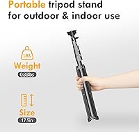 Vista 6 de EMART Soporte de trípode para teléfono celular de 52 pulgadas para iPhone, soporte ajustable para teléfono celular con control remoto, portátil