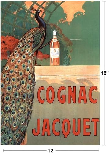 Miniatura 4 de Camille Bouchet Cognac Jacquet Peacock Vintage Brandy francés Bebidas Publicidad Cool Wall Art Poster 12x18