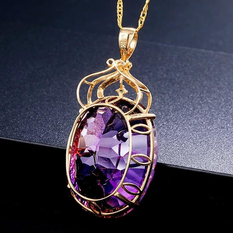 Collier en cristal améthyste ovale idéal pour une tenue de mariage