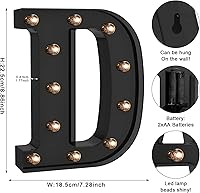 Vista 260 de Foaky LED Letter Lights Sign Marquee Light Up Letters Sign for Night Light Wedding/Birthday Party Battery Powered Christmas Lamp Home Bar