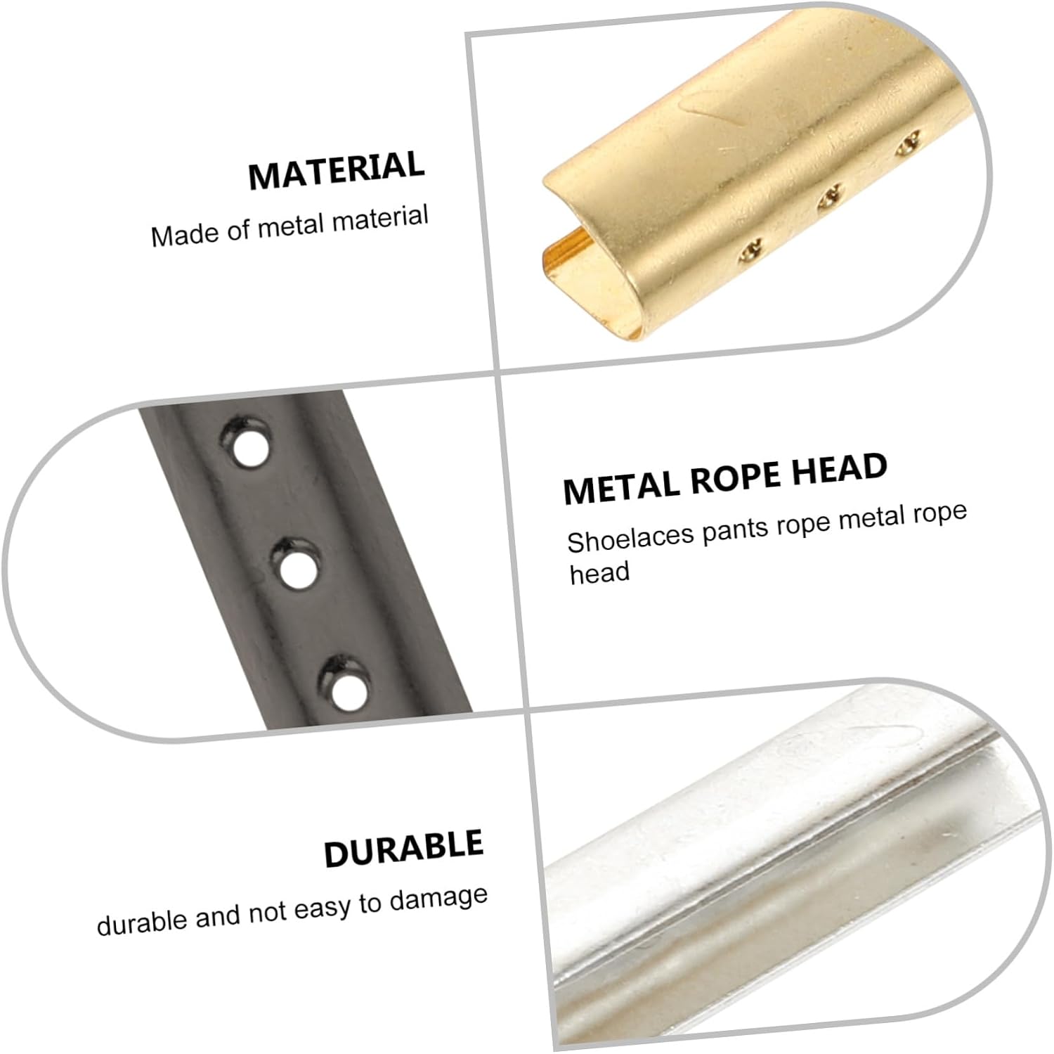 GALPADA 300pcs Metal Tips Metal Ends Easy Use Repair Caps for Sneakers Hiking Boots and Accessories