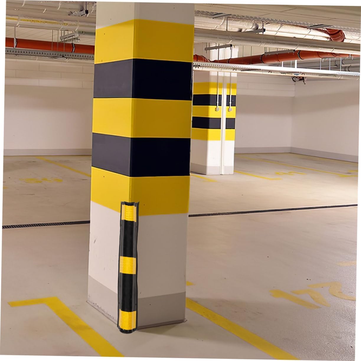 Unomor 2pcs Reflective Rubber Corner Guards for Garage Walls Easy to Install Protective Wall Protectors for Parking Lots and