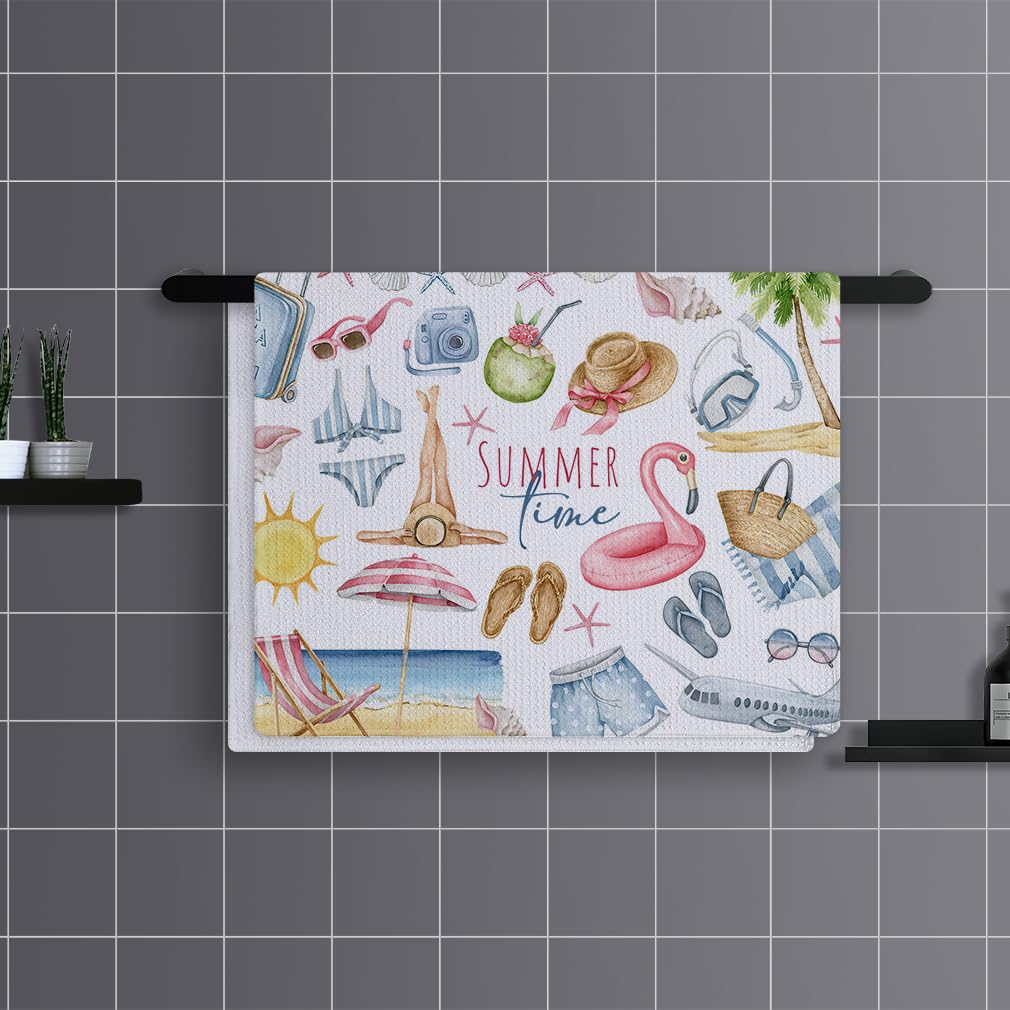 Trapos Cocina Impresión Azul Y Rosa Paños de Cocina Suaves y Absorbentes Paños Cocina Reutilizables Trapos de Cocina para Secar Toallas Lavable Toallas de Barra Juego de 4 (40x60cm)