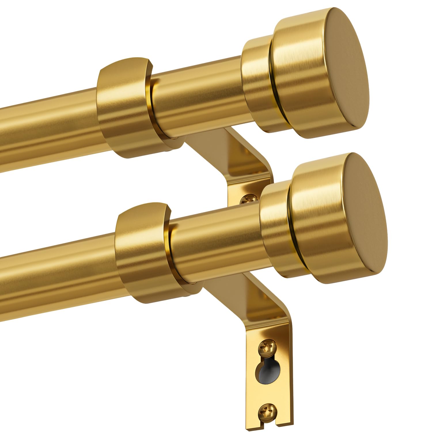 Black Curtain Rods - Adjustable & Heavy Duty -18