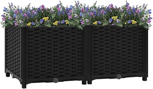 Miniatura 1 de DGZLIIO Macetas rústicas macetas cajas de jardín elevadas cama elevada de 315 x 157 x 15 pulgadas polipropileno adecuado para flores y plantas de