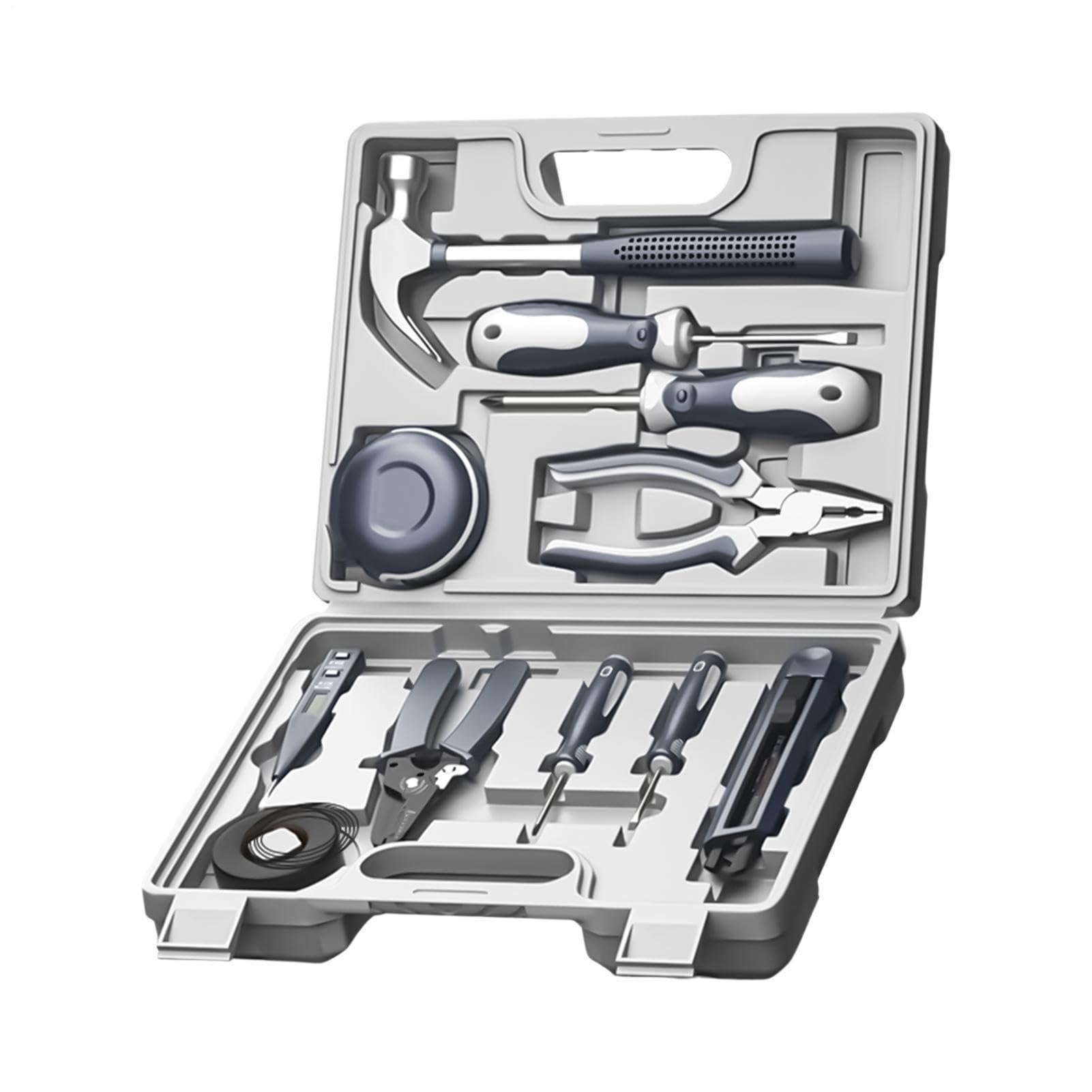 Kit di attrezzi base 11 Pezzi Di Piccola Ferramenta Portatile Multifunzione | Kit di attrezzi per auto Per Riparazioni Urgenti Casa Appartamento Ufficio Auto Miglioramento