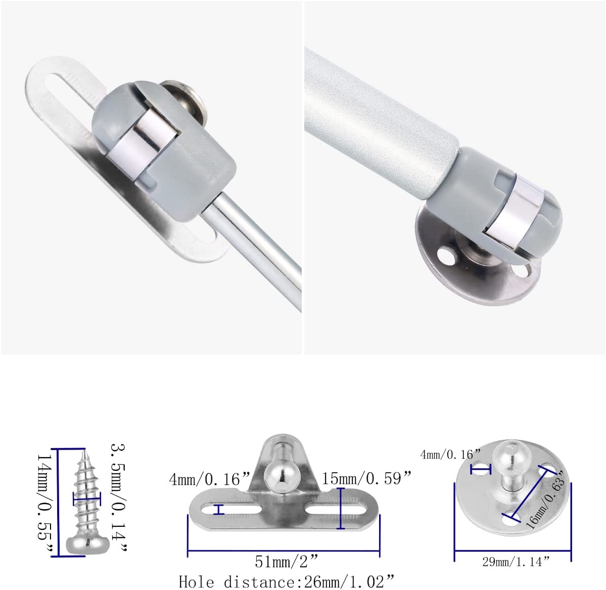 Tiiyee Furniture Gas Struts – 80N Soft Close Lift Support For Kitchen Cupboards, Wardrobe Doors & Beds