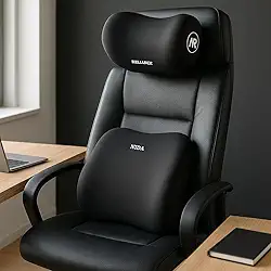 Kit Premium Almofada Lombar E Cervical Ergonômica Espuma De Memória Para Carro, Cadeira Escritório, 2 Peças, Conforto Postural, Marca VARENZIA