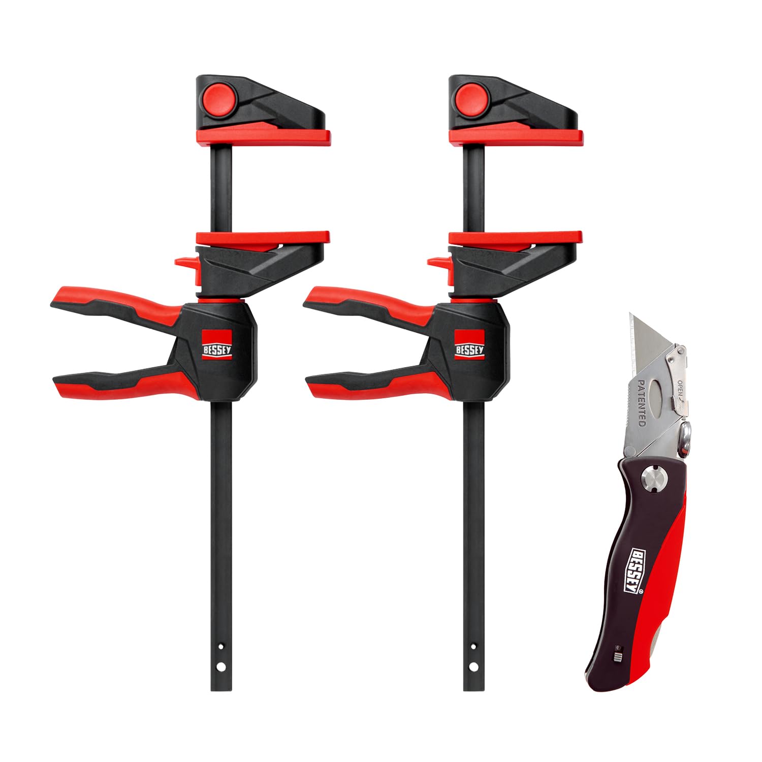 Kit promozionale con una confezione doppia di morsetti a una mano con lama pieghevole Bessey EZ360SET-A Apertura (max.)