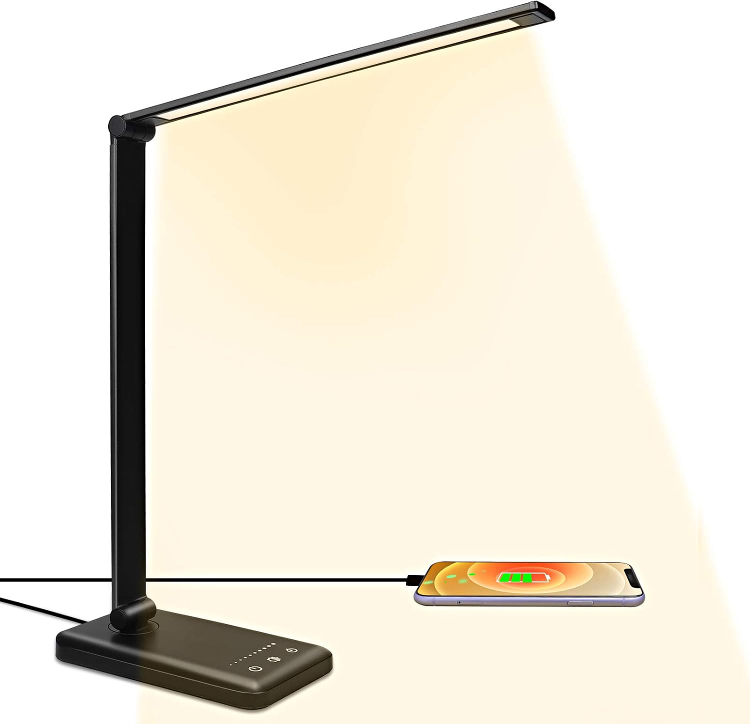 LED Desk Lamp, Table Lamp with USB Charging Port, 5 Colors