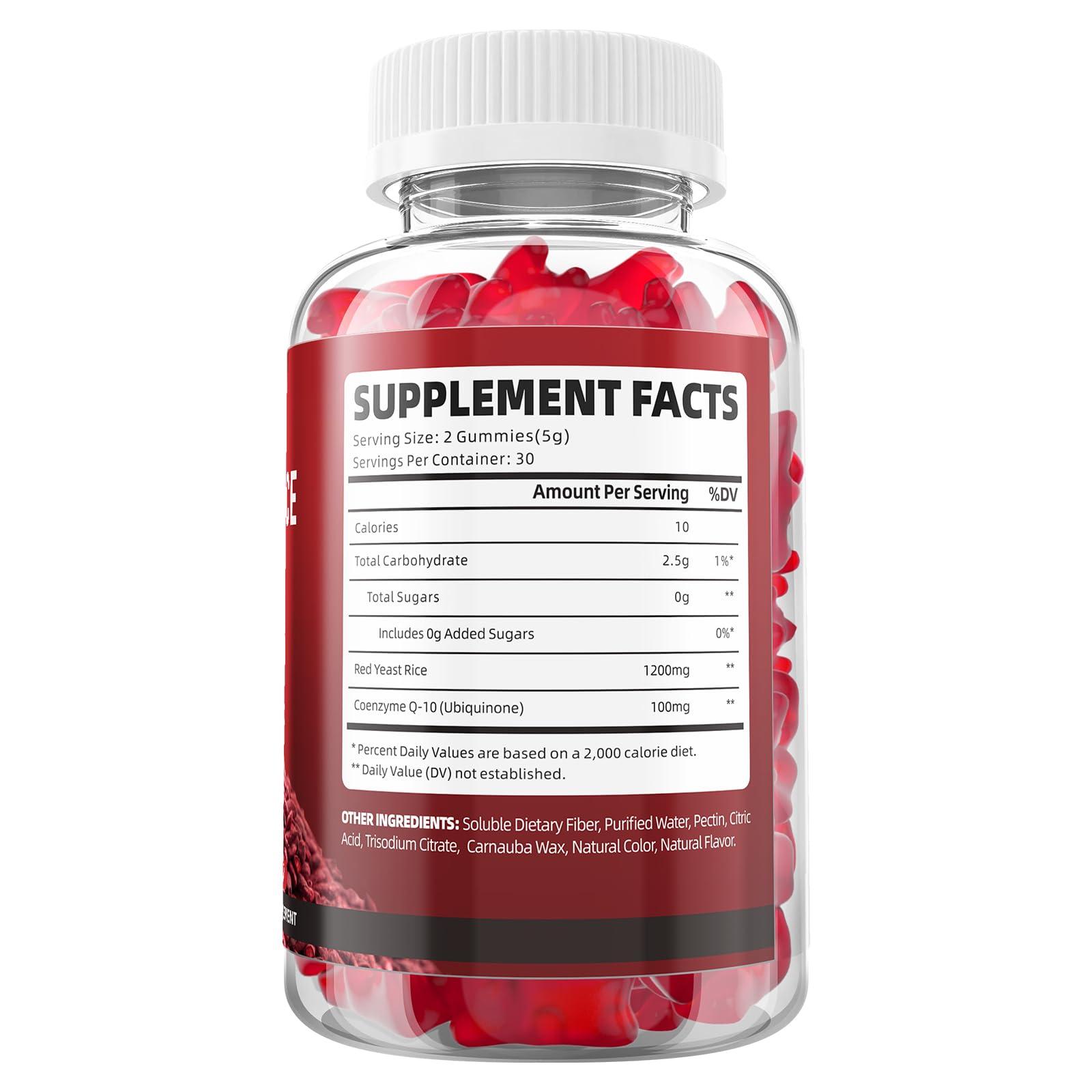 2 Pack Red Yeast Rice with Coq10 Gummies, Red Yeast Rice Supplement, Sugar Free, Raspberry Flavor, 120 Count — Amazon image 8