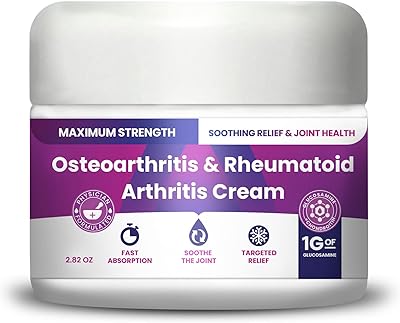 Osteoarthritis And Rhematoid Arthritis Cream By PMT – Soothing Relief For Your Knees and Hands. Includes 1 Gram Of Glucosamine; Arnica, Arginine, Glucosamine, Aloe - Cooling relief for Hands and Knees