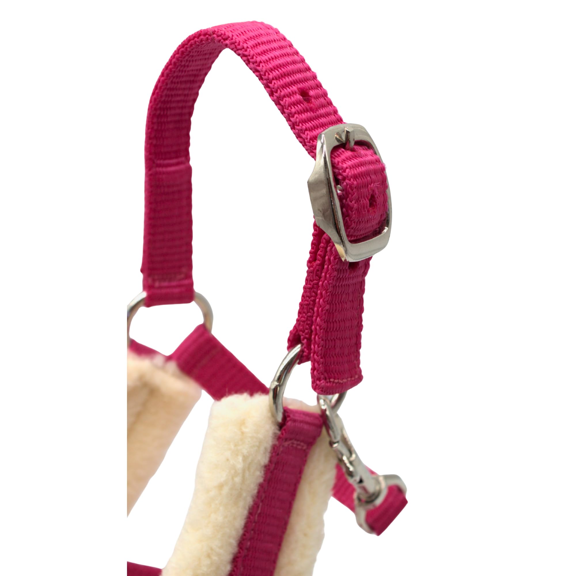 PFIFF Hobby Horse 103129 Little Lou Halter Set including Fluffy Fur Underlay and Lead Rope, Adjustable Size, Pink - Image 3