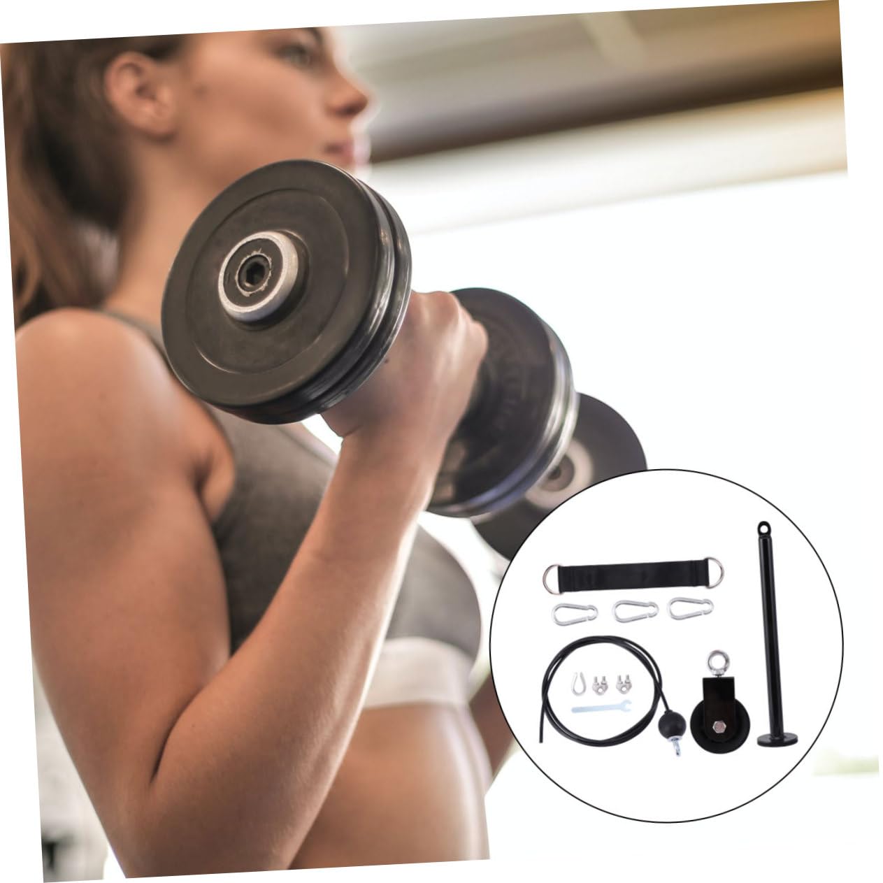 POPETPOP Metalowy Materiał Wysoka Pozycja Pull down Sprzęt Fitness Sprzęt Do Budowania Mięśni Łatwy W Instalacji Użyj Kabla Sprzęt Do Ćwiczeń Sprzęt Do Ćwiczeń Ramion
