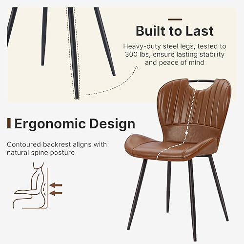 Miniatura 3 de Juego de 4 sillas de comedor, modernos juegos de cocina para cena, cómoda silla de comedor con patas de metal, respaldo ergonómico, función