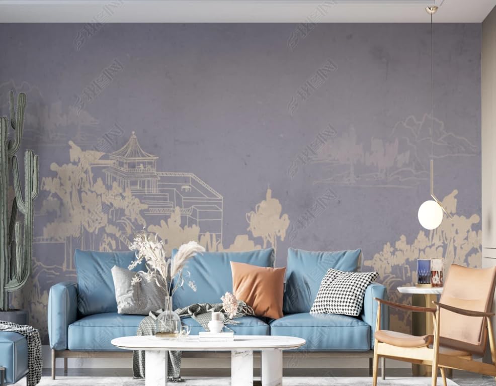 Papier peint intissé paysage abstrait au design épuré grand format