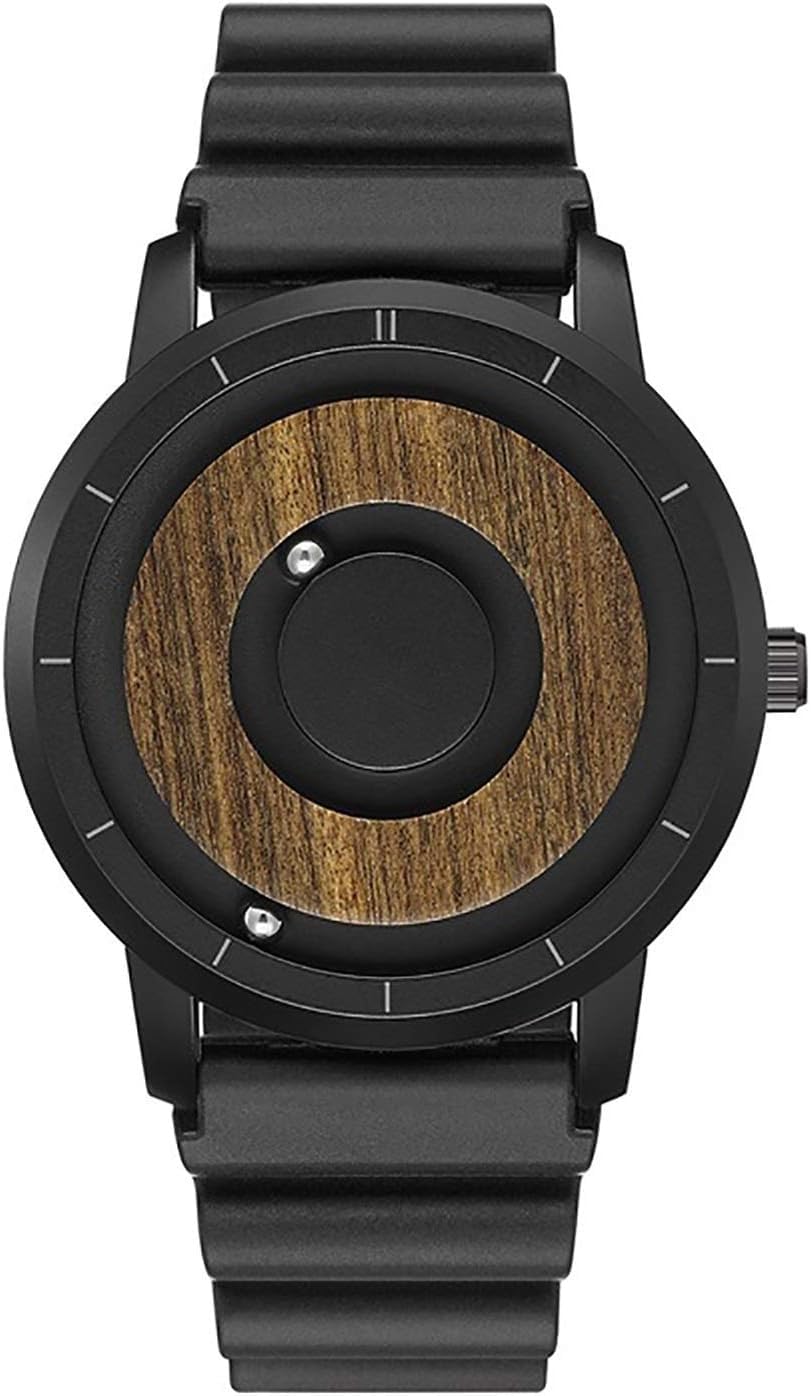 Orologio da Uomo con Sfera Magnetica in Acciaio Impermeabile, Orologio da Polso Sportivo con Movimento al Quarzo Casual, Orologio in Lega con Concetto Creativo Senza puntatore, quadrante in