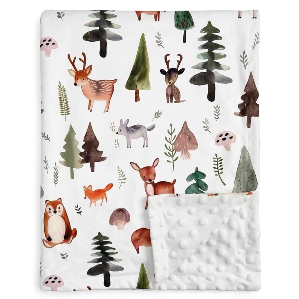 Baby Blanket for Newborn Boys Girls, Super Soft Cotton Blankets with Dotted Fleece Backing, Receiving Blanket for Crib, Stroller & Moses Basket, Unisex New born Essentials, 75x100cm (Animal Pattern)