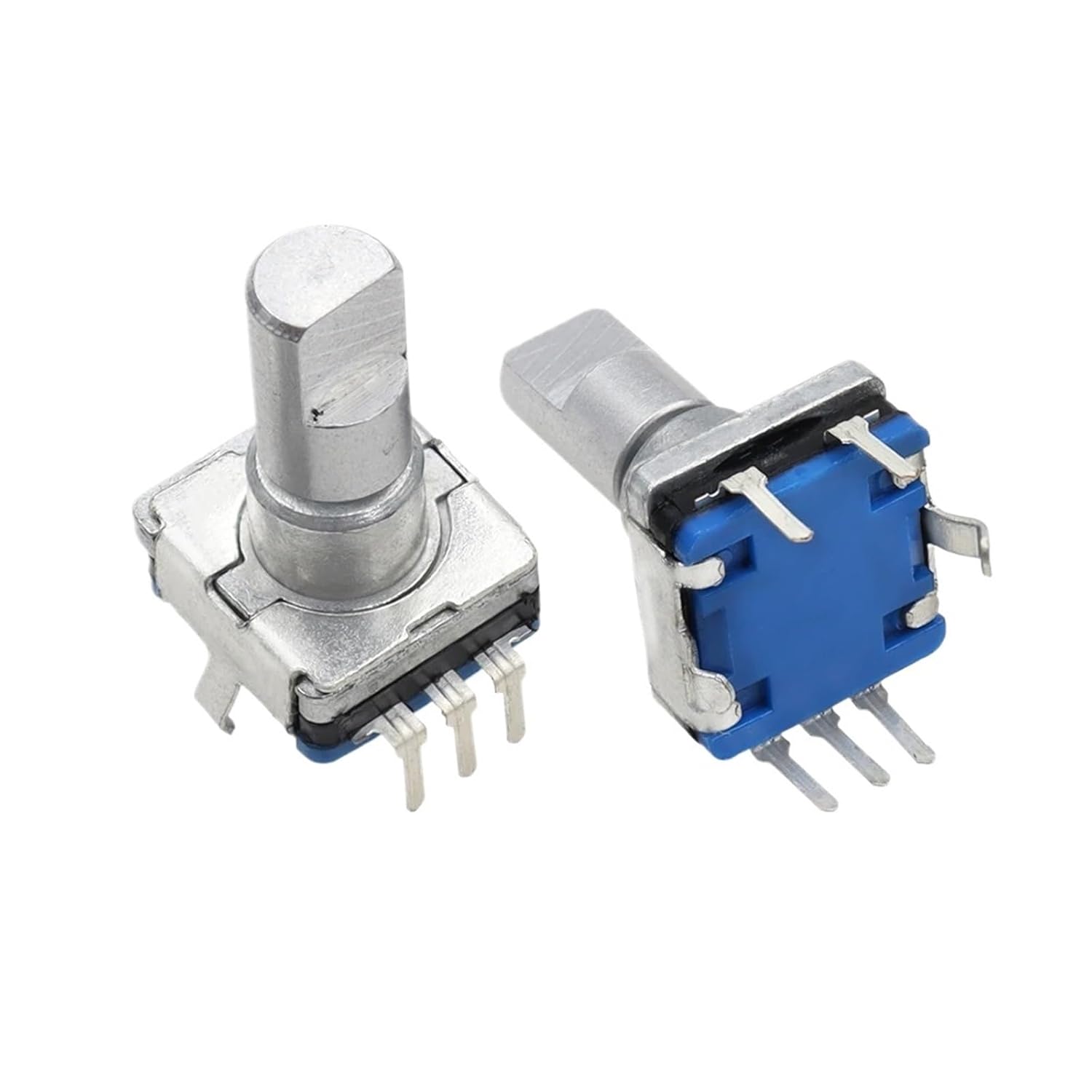 1PCS EC11 Reset Encoder Switch with Push Button Switch Turn Left or Right Self Reset Rotary Encoder 5Pin DIP Type 15/20mm Half Plum(Half axis 15mm,3PCS)