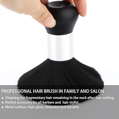 Miniatura 4 de Beomeen - Cepillo de peluquero grande negro para el cuello, cepillo suave para cortar el cabello, limpieza facial, cepillos de barrido de cabello,