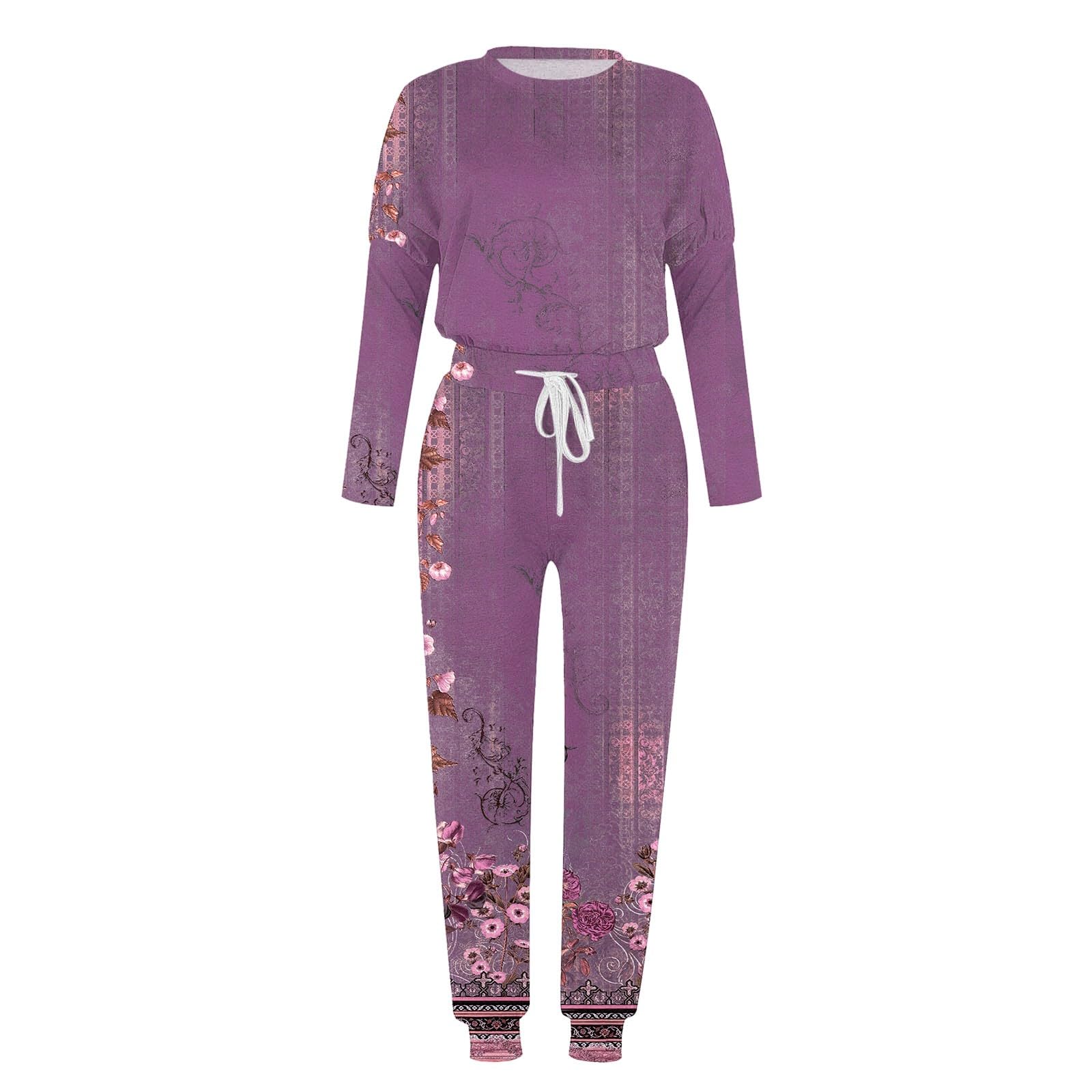 Tute Donna Da Casa Invernale Larghe Completi 2 Pezzi Pullover Felpa Senza Cappuccio E Jogging Pantaloni Set Coordinati Abbigliamento Leggera Elegante Tuta Sportivo Palestra Completino Morbida Firmate