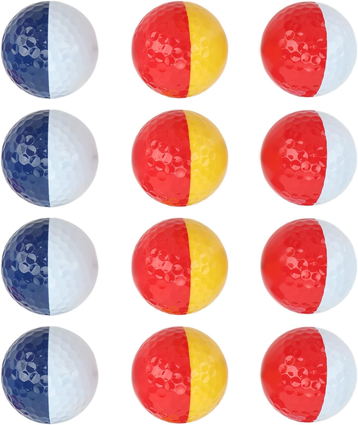 High Elasticity Golf Balls, 12 Pack, Sturdy Synthetic Rubber, Stable Flight, Clear Numbering, Ideal for All Skill Levels