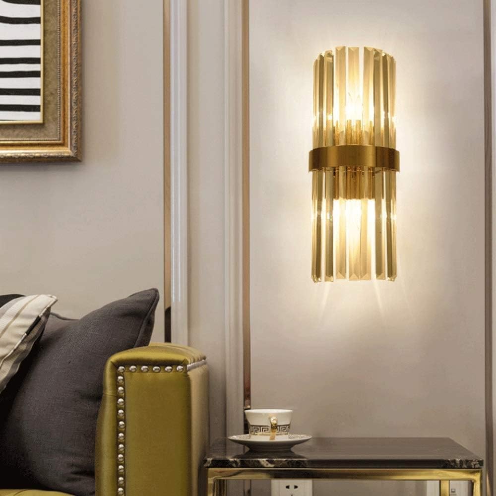 Applique da Parete Moderne per Interni con Luce Direzionale Verso l'Alto E Verso Il Basso in Ottone Spazzolato Color Oro Ideali per Camera da Letto E Soggiorno