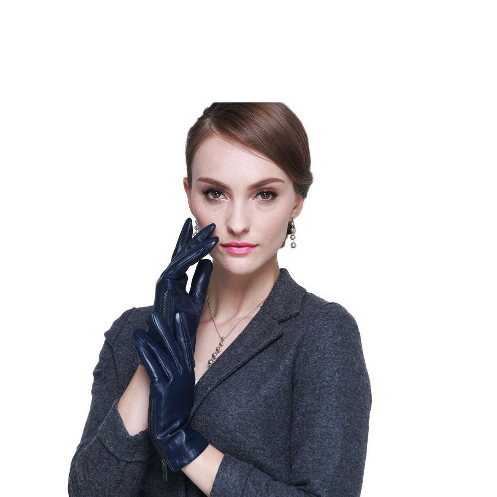 Unisex-Adult Rękawiczki Męskie Rękawiczki Damskie Skórzane Proste Rękawiczki Zimowe Ciepłe Glamorous Wiatroszczelne Rękawiczki/Gray/One Size