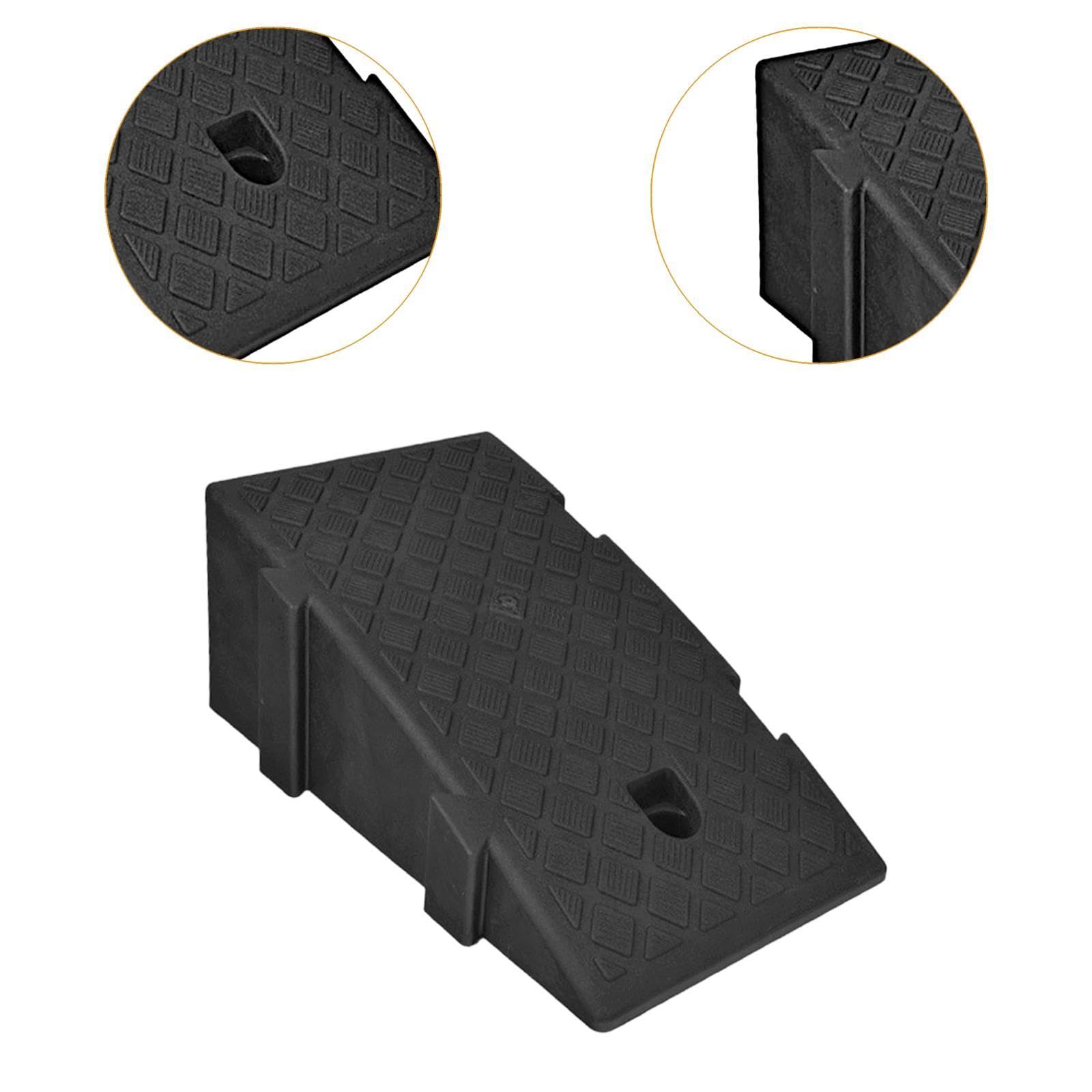 Generic Curb Ramp Rampa de Acceso Rampa para Umbral Rampa para Carretera con PP Robusto Y Protección contra Impactos con Agujeros Preperforados Adecuada para, 19 cm