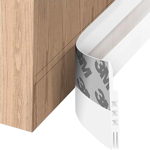 Tapón de puerta para debajo de la puerta, bloqueador de corrientes de aire, aislador, barrido, burlete de ruido, adhesivo fuerte, 39 pulgadas de