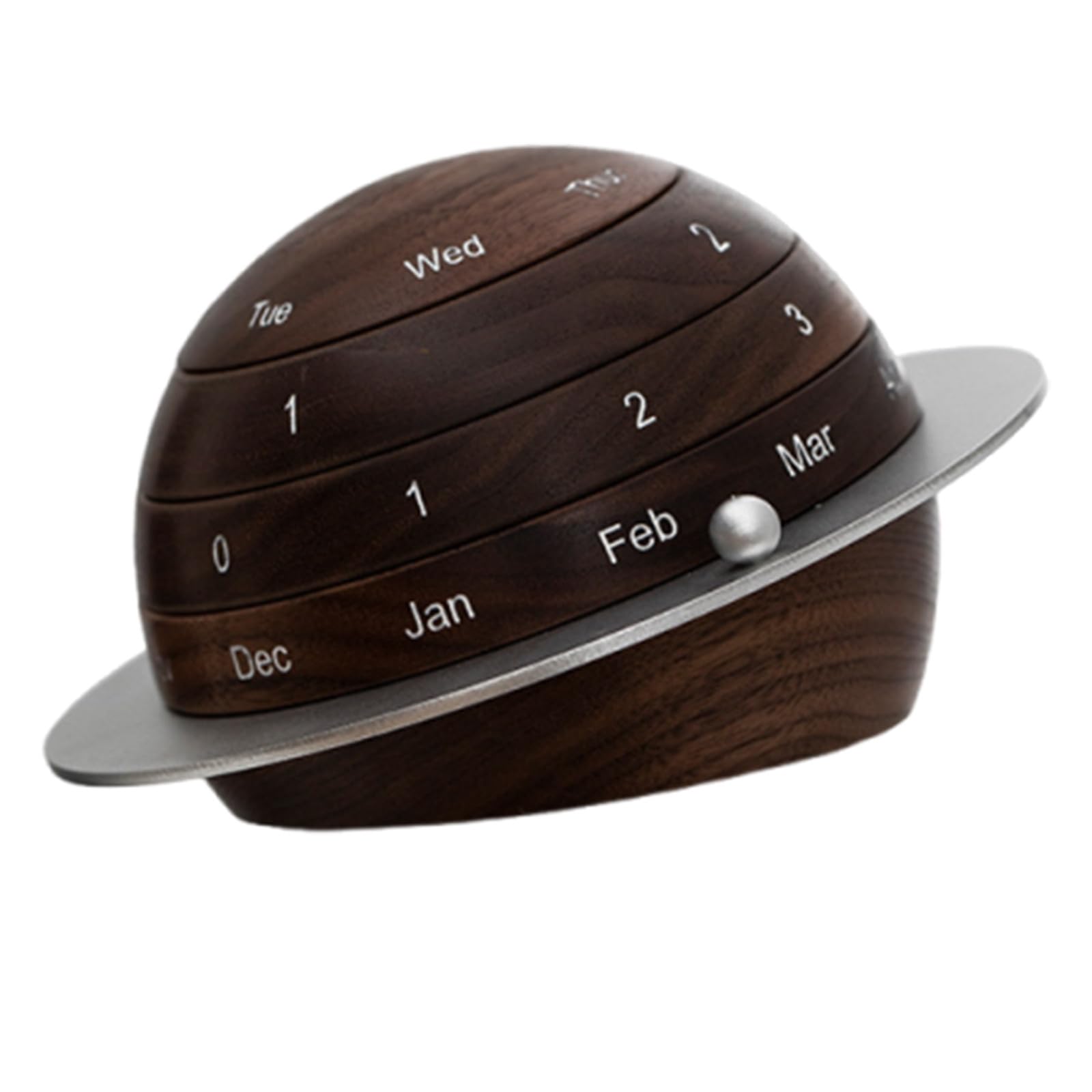 Angoily Ewiger Tischkalender aus Holz – Vintage-Modell mit drehbaren Planeten für Büro und Zuhause, ideal als Dekoration für Einweihung, Geburtstag oder Weihnachten