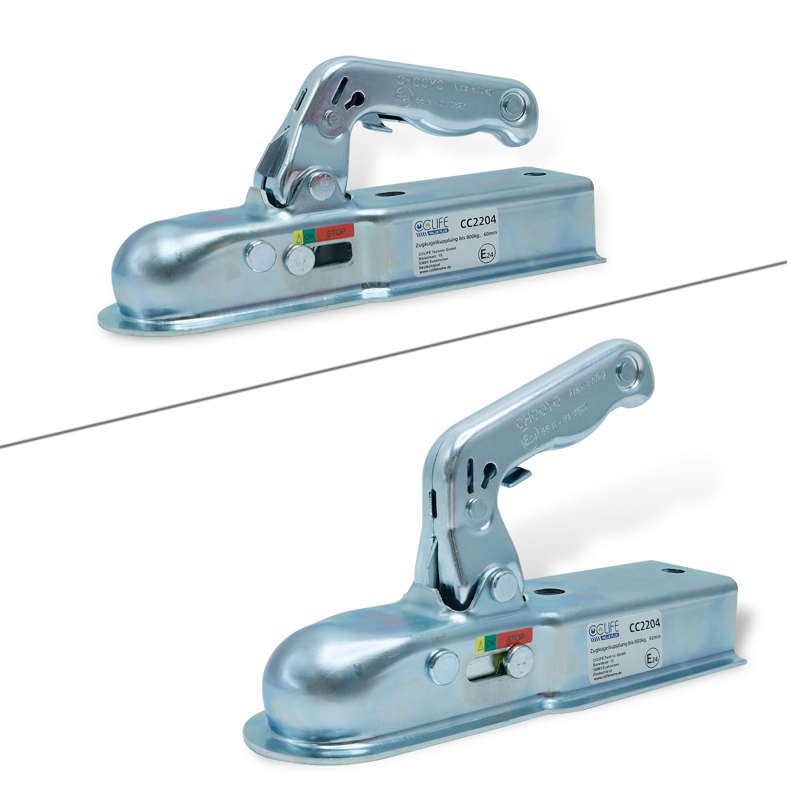 CCLIFE Aggancio per rimorchio 800kg per tubo quadrato 60 mm