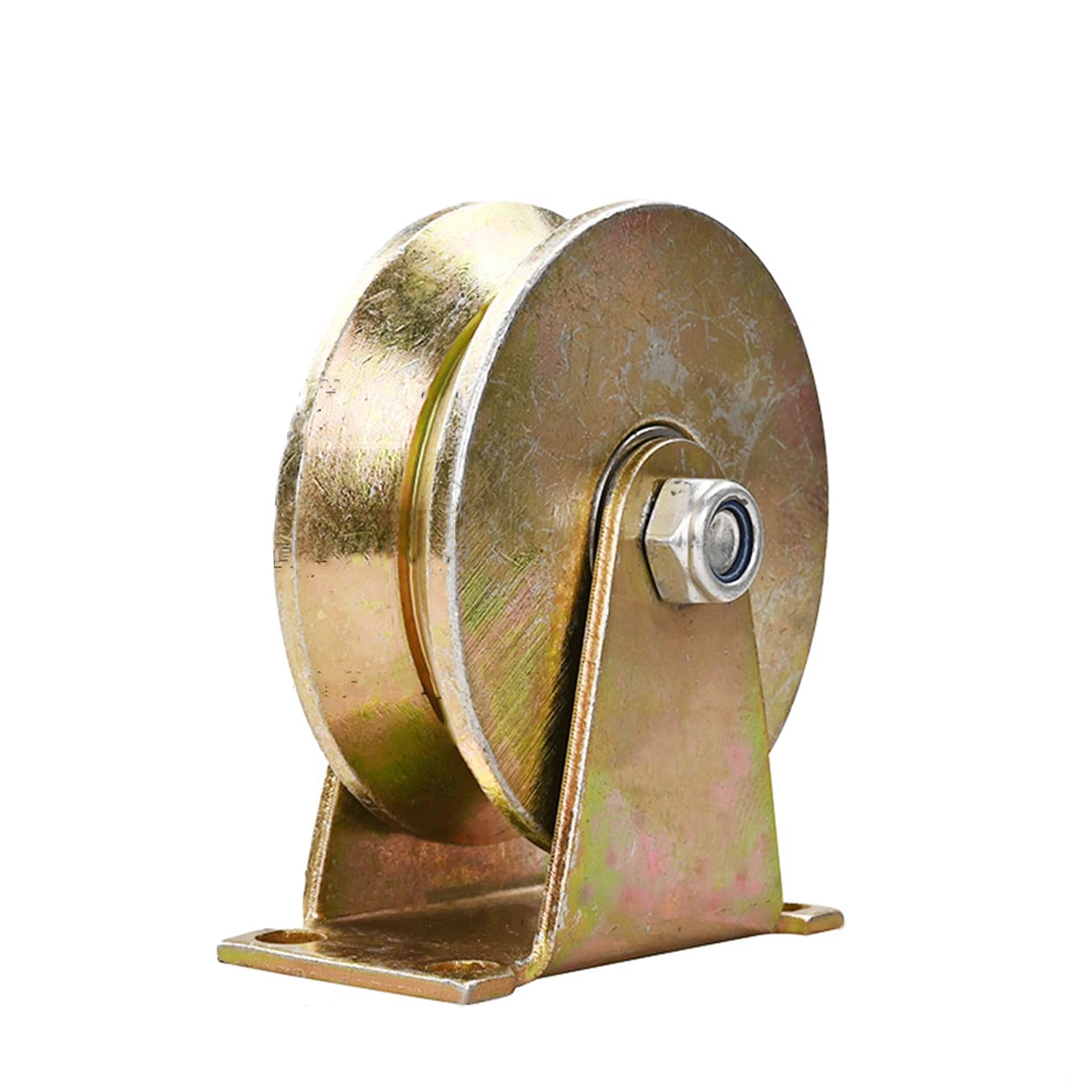 Ruedas de Polea con Ranura en V Resistencia,Polea de Inversión de Acero,Polea de Elevación,para Cuerdas Motores,Puerta Corredera,Industrial,Carga Fuerte,4 Piezas (99mm)