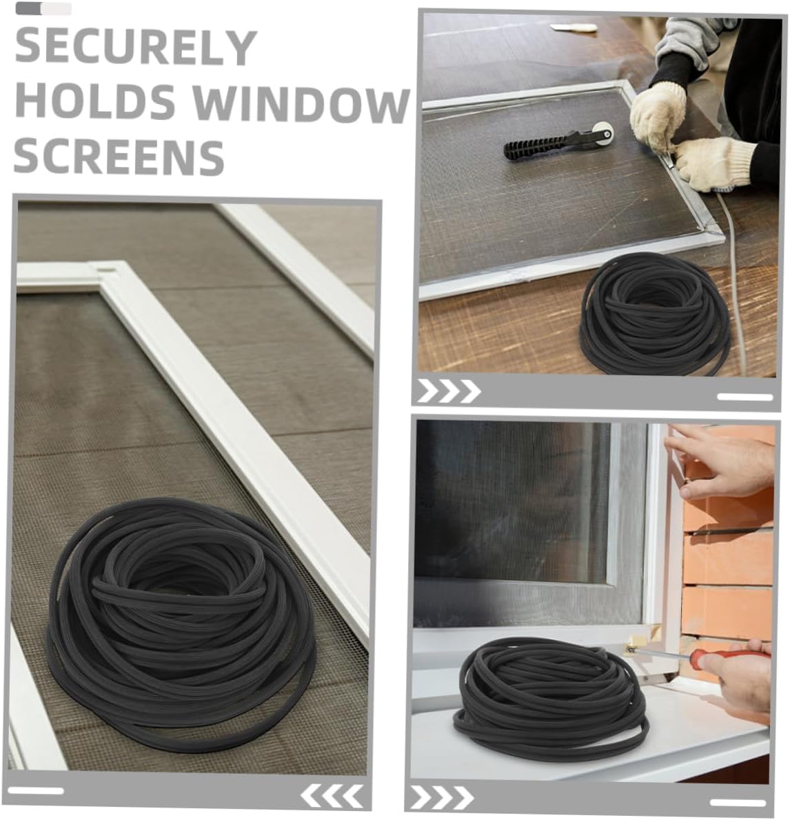 Window Screen Spline Rubber Screen Retainer for Easy to Install Keeps Debris Home