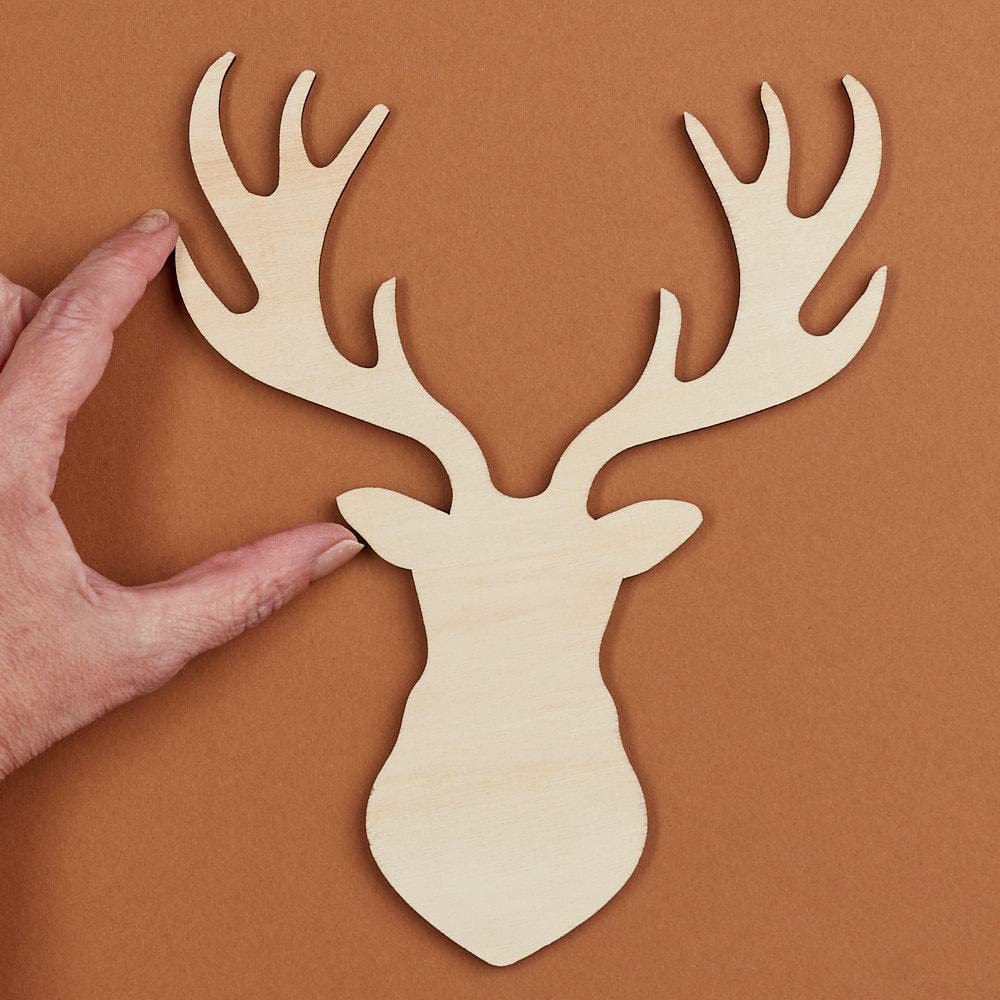 Amazon.com: Unfinished Wood Deer Head Cutouts Set of 3 by Factory