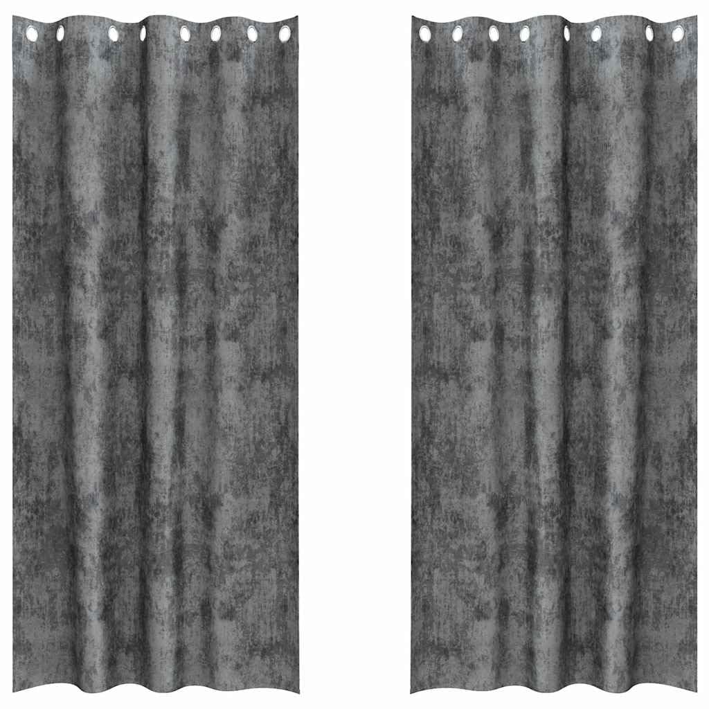 Tende in Velluto Grigio 2 Pz 225 x 140 cm