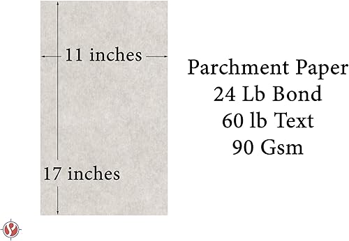 Miniatura 5 de Papel pergamino de papelería gris ahumado, enlace de 24 libras, texto de 60 libras, papel de 90 GSM, 50 hojas por paquete, 11 x 17 pulgadas
