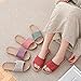 Hwayslon Fashion Unisex Linen Summer Skidproof Indoor Slippers (7-8 (Women), Pink-N, numeric_7)