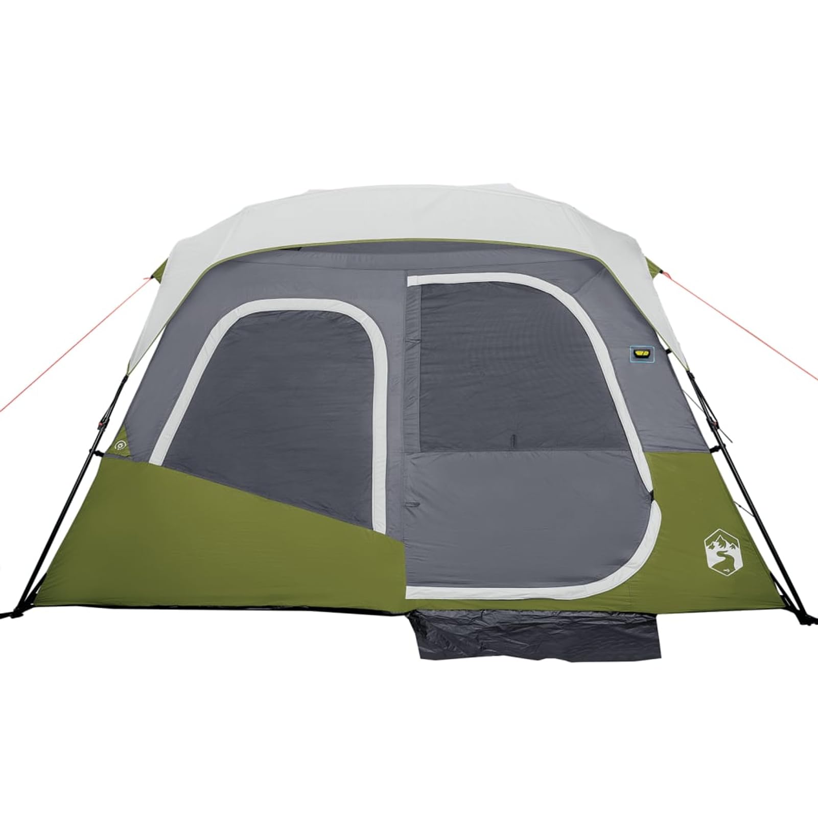 Tenda da Campeggio per Famiglia 6 Posti, con Sistema di Montaggio Rapido, Illuminazione LED Integrata, Poliestere 190T con Rivestimento PU, Telo Antipioggia Staccabile, per Avventure all’Aperto
