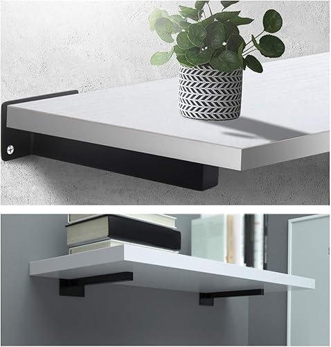 Miniatura 4 de Soporte para estante de tubo cuadrado de hierro en T flotante oculto, para el hogar, cocina, sala de estar, oficina, soportes decorativos para