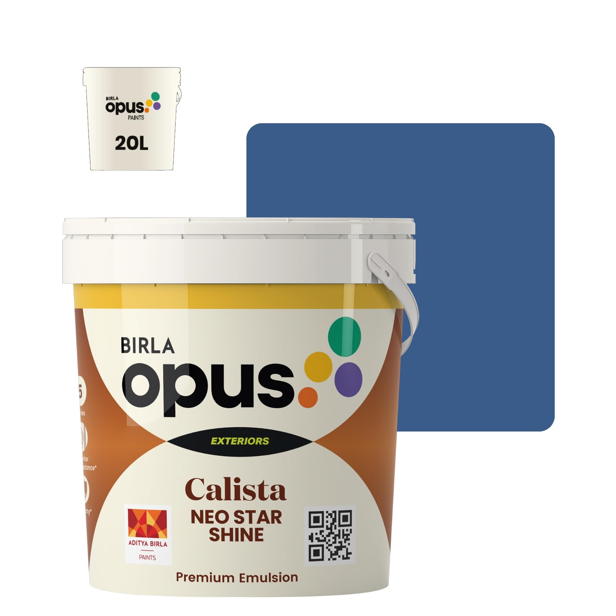 Birla Opus Calista Neo Star Shine Premium Exterior Emulsion Paint (20L, A Cup Of Storm Cloud, Rich Sheen) | Dust Resistant, Algae Protection | 7 Year Warranty | For Exterior Walls, Homes, Buildings-image-13