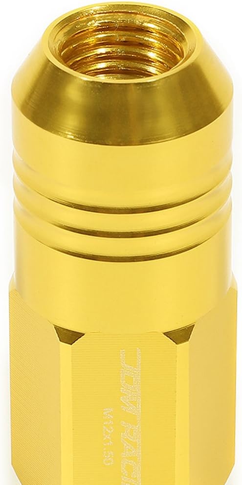 Auto Dynasty M12 x 1.5 Closed End 20-Piece Aluminum Alloy Wheel Lug Nuts +1 X Deep Drive Extension (Gold)