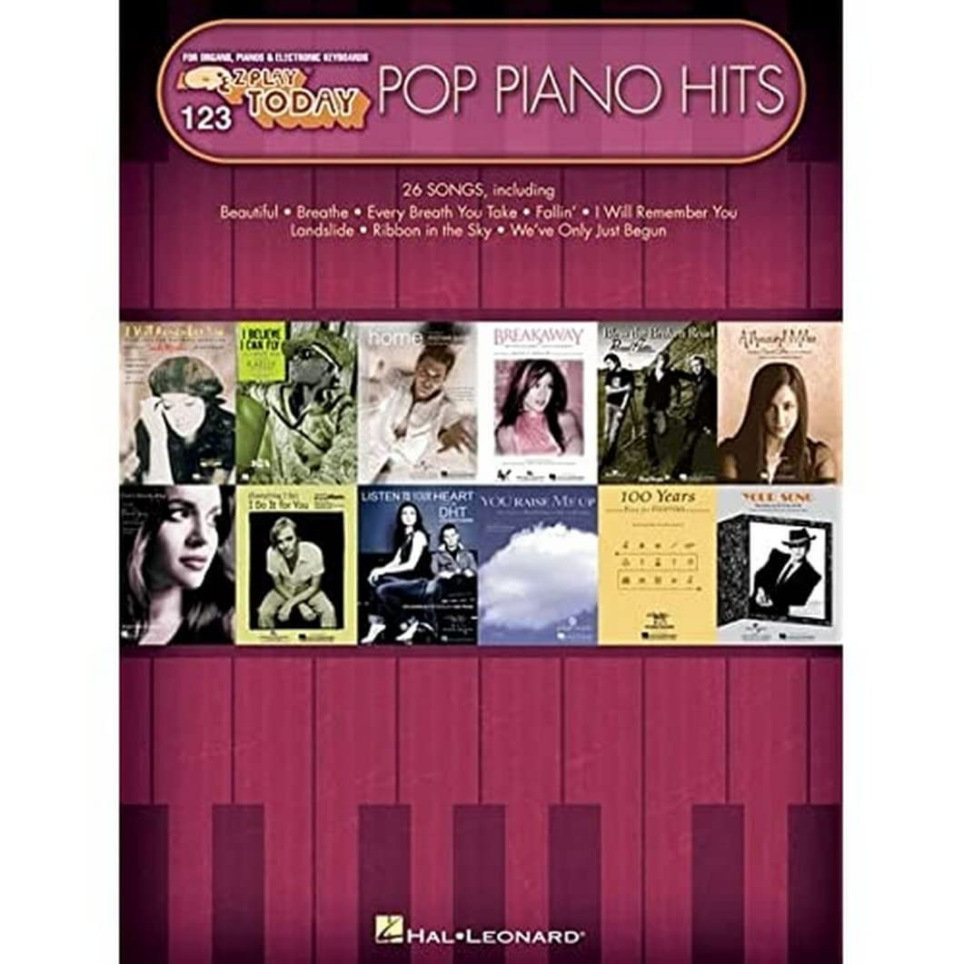 Pop Piano Hits: E-Z Play Today, Volume 123 (E-z Play Today, 123) - Beginner Piano Keyboard and Organ Songbook Sheet Music | 26 Pop Songs with Chords Melody Lyrics and Guitar Chord Chart