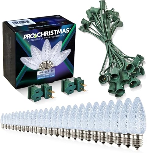 Miniatura 64 de Pro Christmas C9 - Kit de luces LED de Navidad para techos y caminos, corte a medida, grado comercial al aire libre